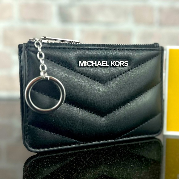 MICHAEL KORS JET SET TRAVEL QUILTED LEATHER SMALL COINPOUCH CARD WALLET BAG $188 - Picture 6 of 6
